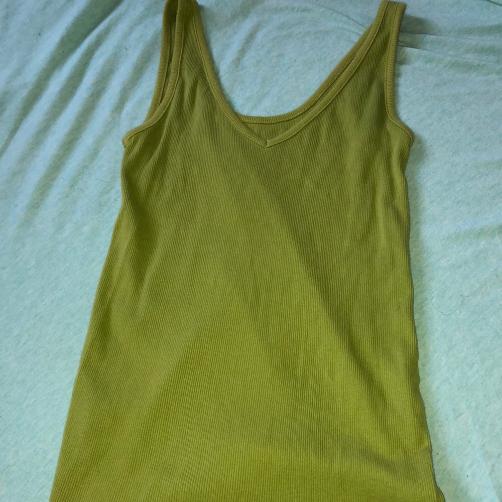 Green V-Neck Tank Top